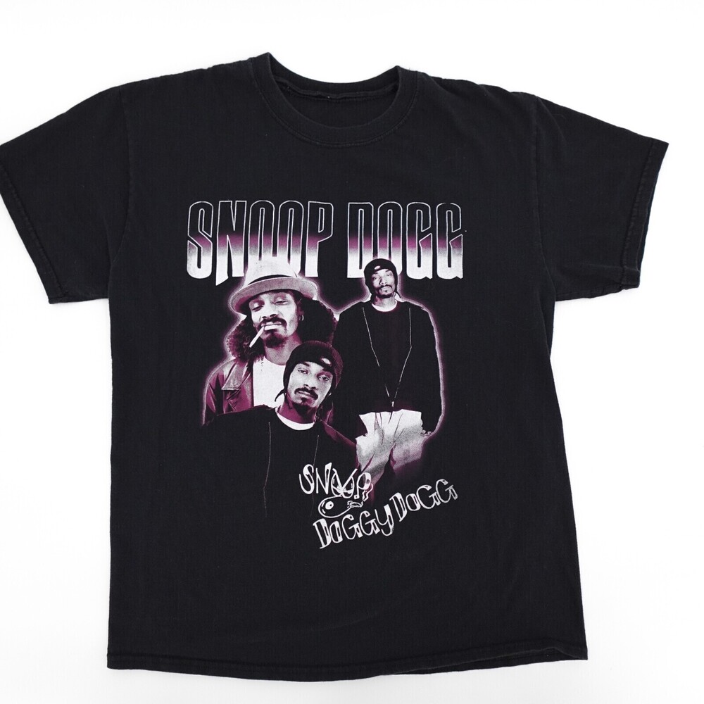 Snoop Dogg Shirt Adult Black Graphic T-Shirt Snoop Doggy Dog Rap Rapper